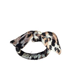 Chico's Women's Leopard-Print Scarf Hinged Bangle Bracelet NWT